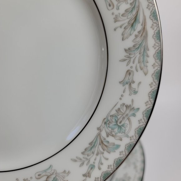 THREE Noritake Belmont Salad Plates Blue Gray Scrolls & Flowers #5609 - Picture 6 of 12